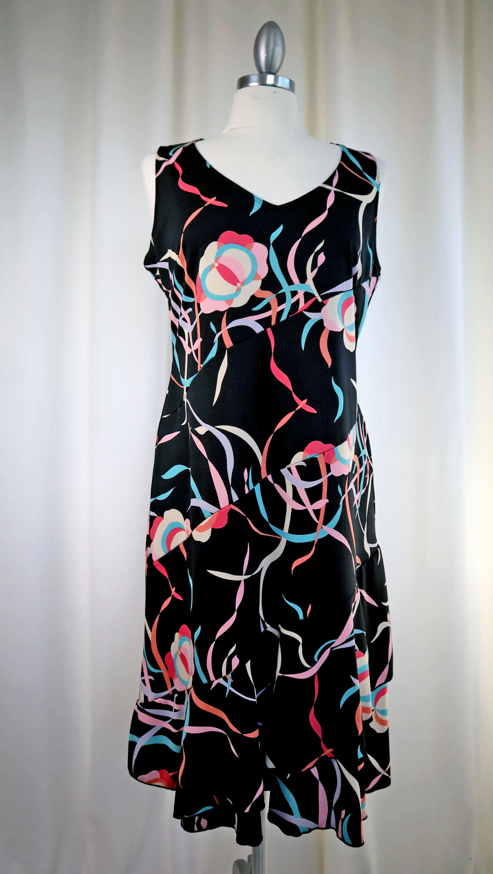 1990 Dress Abstract Floral Print Multi Large – When Fashion Was Fashion