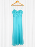 BCBG Aqua Silk Ruched Bodice Maxi Gown — Y2K