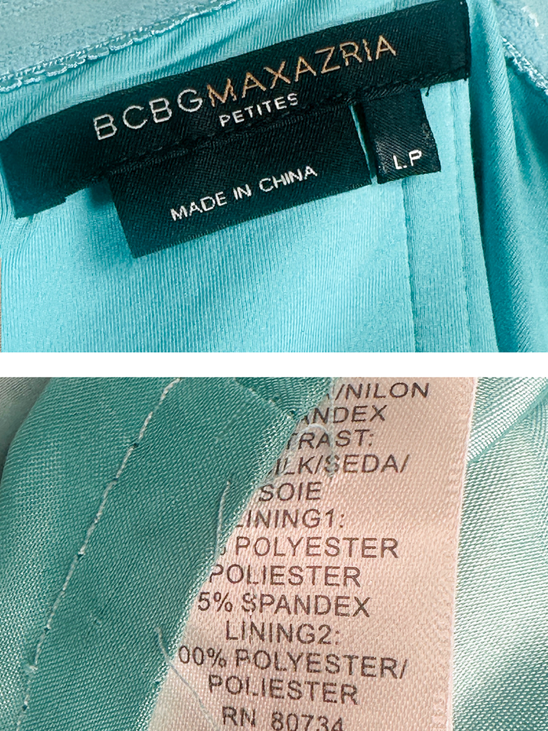 BCBG Aqua Silk Ruched Bodice Maxi Gown — Y2K