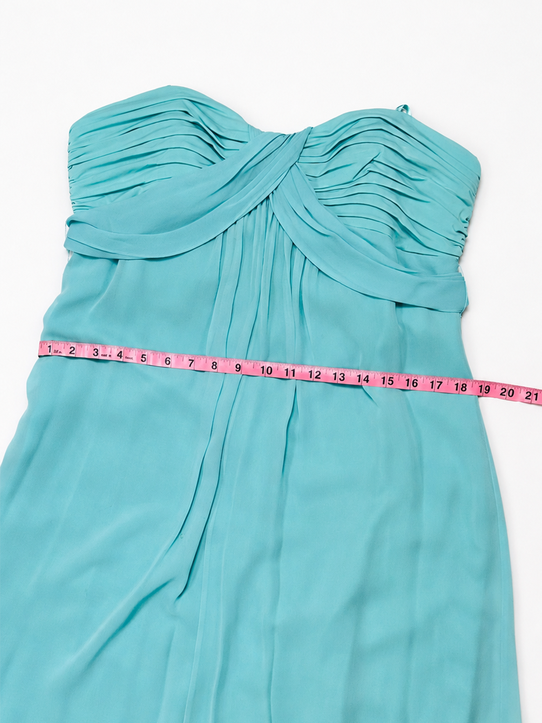 BCBG Aqua Silk Ruched Bodice Maxi Gown — Y2K