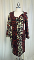 Leopard print dress on a mannequin against a plain background