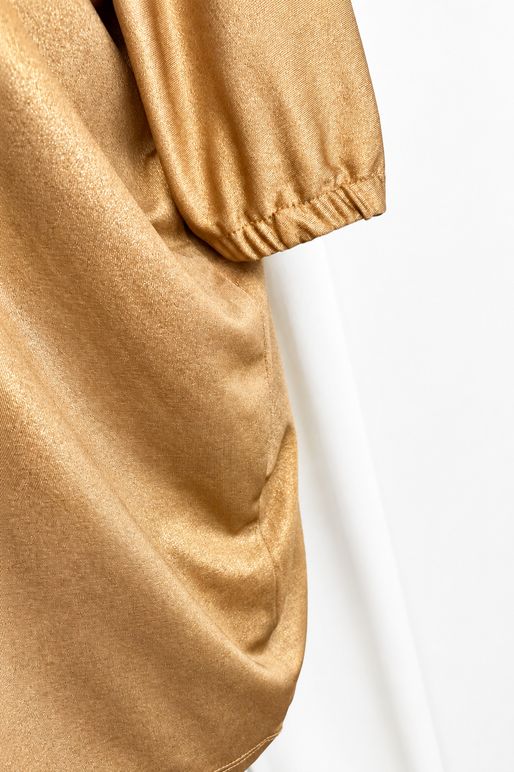 1990 Blouse Asymmetrical Metallic Gold Large