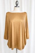1990 Blouse Asymmetrical Metallic Gold Large