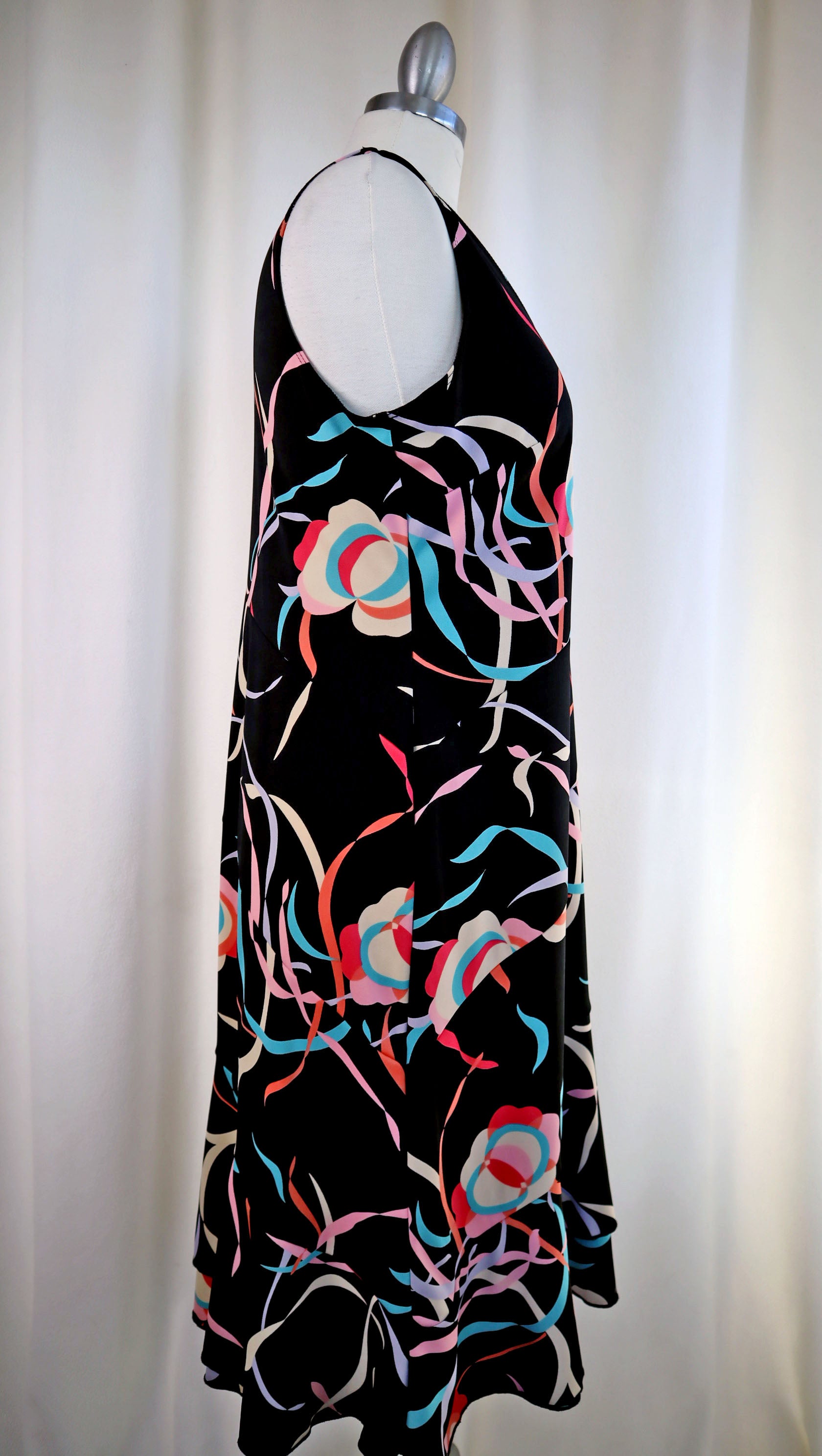 1990 Dress Abstract Floral Print Multi Large – When Fashion Was Fashion