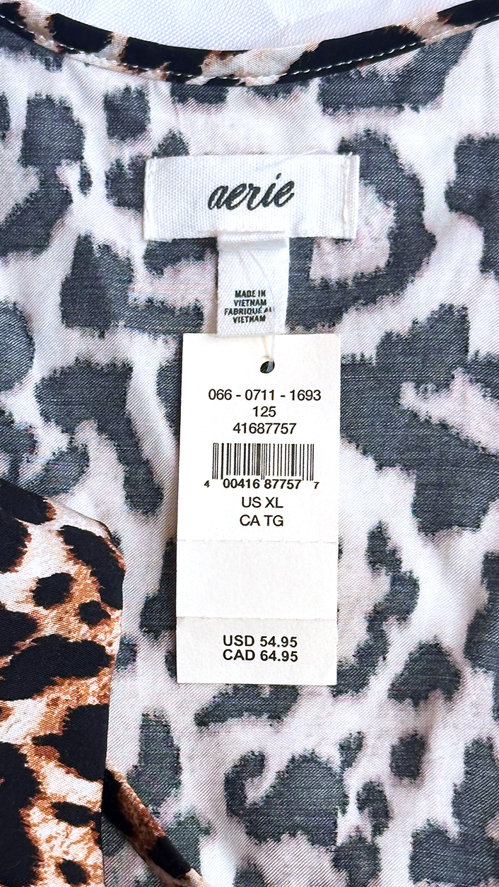 Aerie Leopard Print Viscose Slip Dress – XL