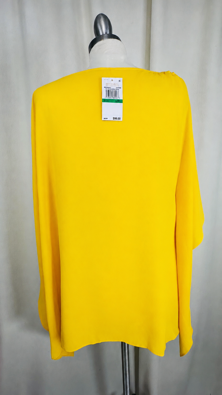NWT! Modern Kaftan Top Draped Cape Sleeves Saffron L/XL