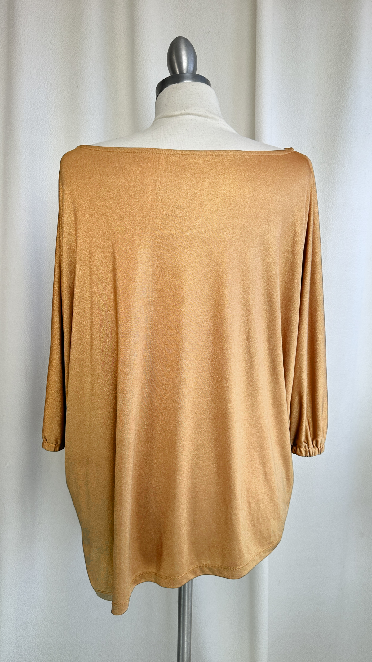 1990 Blouse Asymmetrical Metallic Gold Large