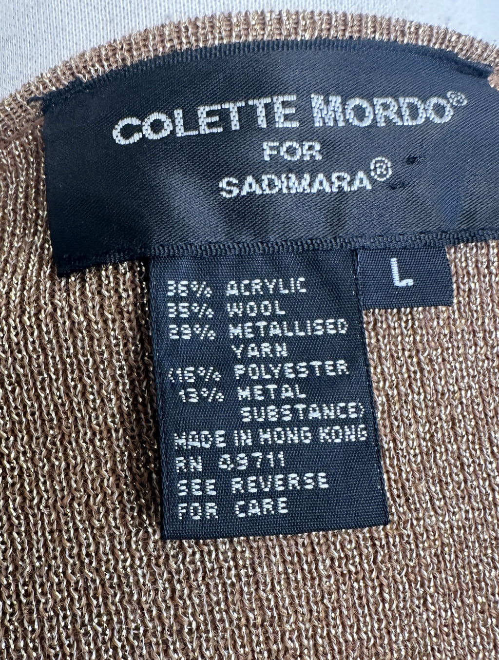 1980 Bronze Metallic Sweater Knit Large