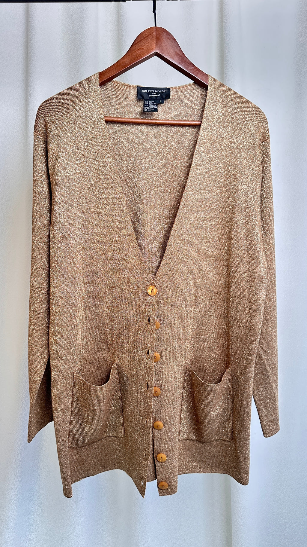 1980 Bronze Metallic Sweater Knit Large